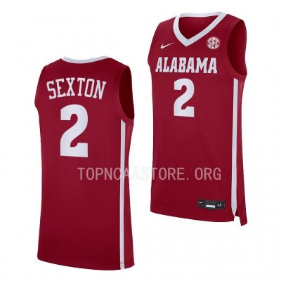 Men's Alabama Crimson Tide #2 Collin Sexton Crimson Replica NCAA College Basketball Jersey 2403UKEQ4